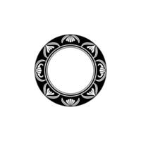 Ornate Circular Frame, Decorative Floral Border, Minimalist. vector