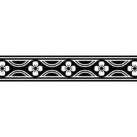 Elegant Floral Border Pattern Monochrome Element. vector
