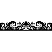 Decorative Ocean Wave Seashell Border, Illustration, Minimalist. vector