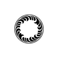 Elegant Black Swirl Circle on White Background. vector