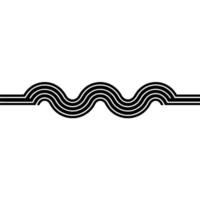 Abstract Wavy Lines in Black and White Minimalist. vector