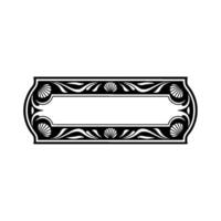 Elegant Art Deco Rectangular Label with Shell Motifs. vector