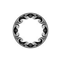 Elegant Art Deco Circular Frame with Sea Shells. vector