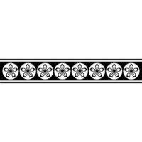 Minimalist Floral Border - Black and White Repeating Pattern. vector