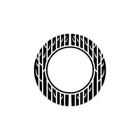 Minimalist Tree Circle , Black and White, Modern. vector