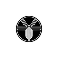 Abstract Geometric Circle , Modern Black and White Symbol. vector