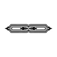 Black White Ornamental Geometric Border Element - Decorative. vector