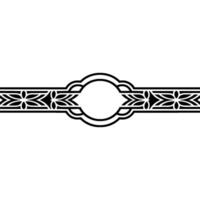 Decorative Black and White Border , Floral Element, Elegant Frame. vector