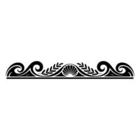 Elegant Black Border with Swirls, Foliage, and Sunburst Element. vector