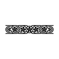 Elegant Floral Border , Black and White, Seamless Pattern. vector