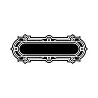 Elegant Black White Decorative LabelBanner, Minimalist , Geometric Frame. vector