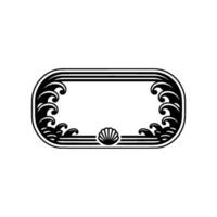 Elegant Ocean-Themed Frame, Art Deco Inspired Illustration. vector