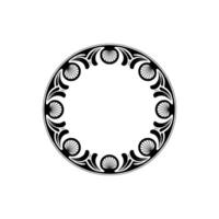 Elegant Art Deco Circle Frame - Black and White Decorative Border. vector