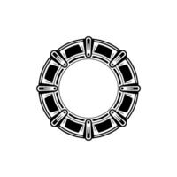 Art Deco Circle Element, Minimalist , Decorative Frame on White. vector