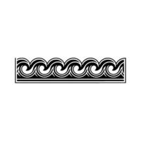 Minimalist Ocean Wave Border , Black White. vector