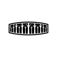 Minimalist Forest , Black on White, Element. vector