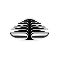 Minimalist Black Tree on White Background. vector