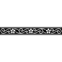 Elegant Black and White Floral Border on Graduated Background. vector