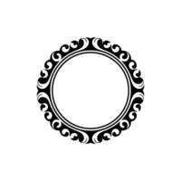 Ornate Black Circular Frame on Light Gray Background - Elegant. vector