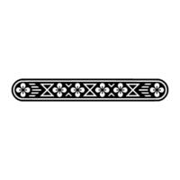 Minimalist Decorative Band, Clover and Geometric Pattern, Black on White. vector