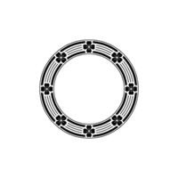 Black and White Floral Circle Frame, Minimalist , St. Patricks Day. vector