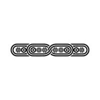 Decorative Floral Pattern in Black White, Minimalist. vector