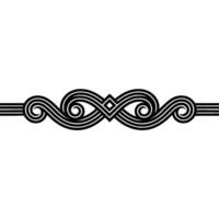 Elegant Swirl Ornament, Black Lines on Gradated Background. vector