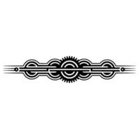 Minimalist Gear Motif Tech Abstract, Decorative Element. vector