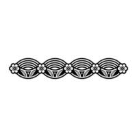 Elegant Floral Border Minimalist Black and White Element. vector
