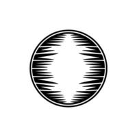 Geometric Circle with Spike Details on White Background. vector