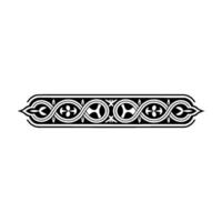 Intricate Black White Celtic Border Element. vector