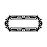Elegant Oval Frame with Shell Motifs - Illustration. vector