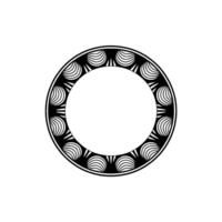 Minimalist Circle Border with Geometric Pattern - Black and White. vector