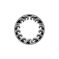 Art Deco Wave Circle Ornament on Minimalist Background. vector