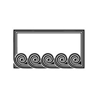 Black and White Greek Key Swirl Border Frame. vector