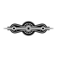 Art Deco Gear Motif in Black and White. vector
