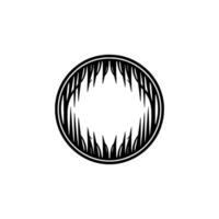 Abstract Black White Circular Spiky Teeth Motif for , Branding, or. vector