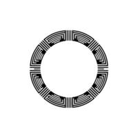 Minimalist Geometric Circle Black White Pattern on White Background. vector