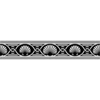 Elegant Border Shell Motif in Black White. vector