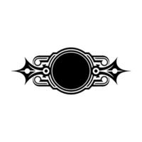 Elegant Black Emblem on White Background Decorative. vector