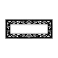 Elegant Black White Frame with Decorative Coral Elements. vector