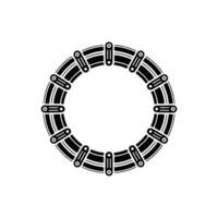 Minimalist Circular Element in Black on White, Geometric Shape. vector