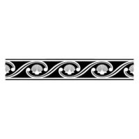 Elegant Art Deco Border with Shells, Black White. vector