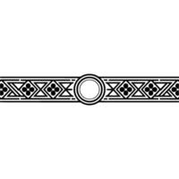 Geometric Decorative Border with Floral and Circular Elements. vector