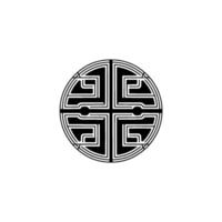 Geometric Circle Minimalist Black White Emblem. vector