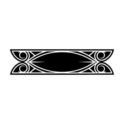 Art Deco Black White Banner Ornament.