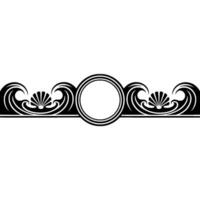 Art Deco Ocean Wave and Shell Border with Circle Center Element. vector