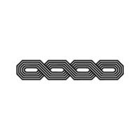 Abstract Geometric Chain Element on Grayscale Background. vector