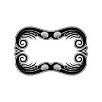 Elegant Black White Decorative Frame with Seashells - . vector