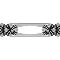 Art Deco Banner with Shell Swirl Motif. vector